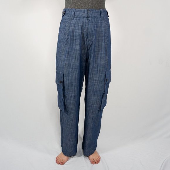 No. 6 Pants - No. 6 STORE Blue Railroad Stripe Side-Pocket Pants